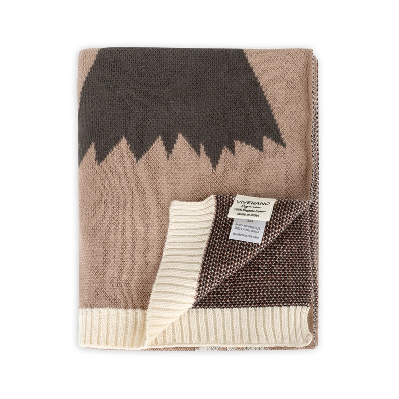 Crafted in Woodland Bear, this Viverano Organics Organic Cotton Jacquard Knit Baby Blanket is a cozy and beautiful baby girl blanket.
