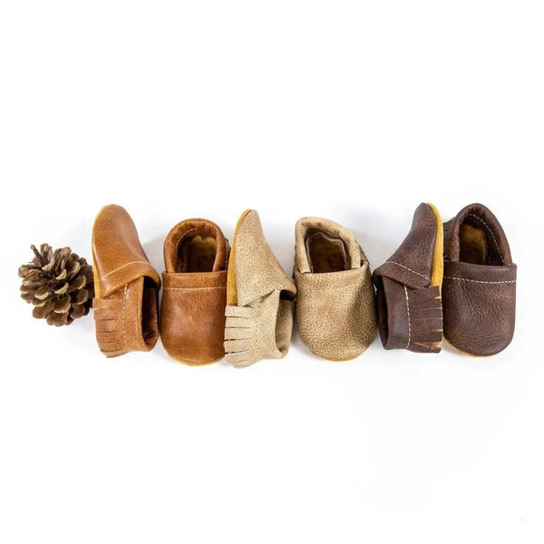 Baby Leather Moccasins | Sable Dark Brown by Starry Knight Designs