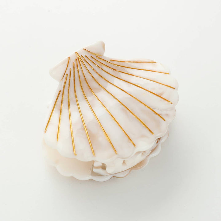 Adorro Calacatta Seashell Claw Clip assorted pack view showing 6 Calacatta Grey and 6 Calacatta Gold small hair clips from Adorro Chicago
