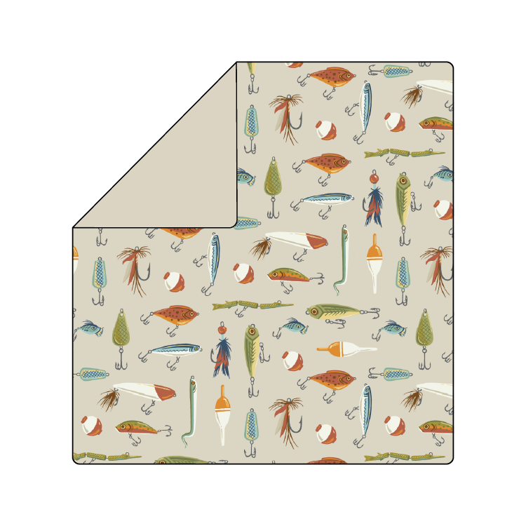 Mady & Max Gone Fishing swaddle blanket, soft cotton muslin baby blanket