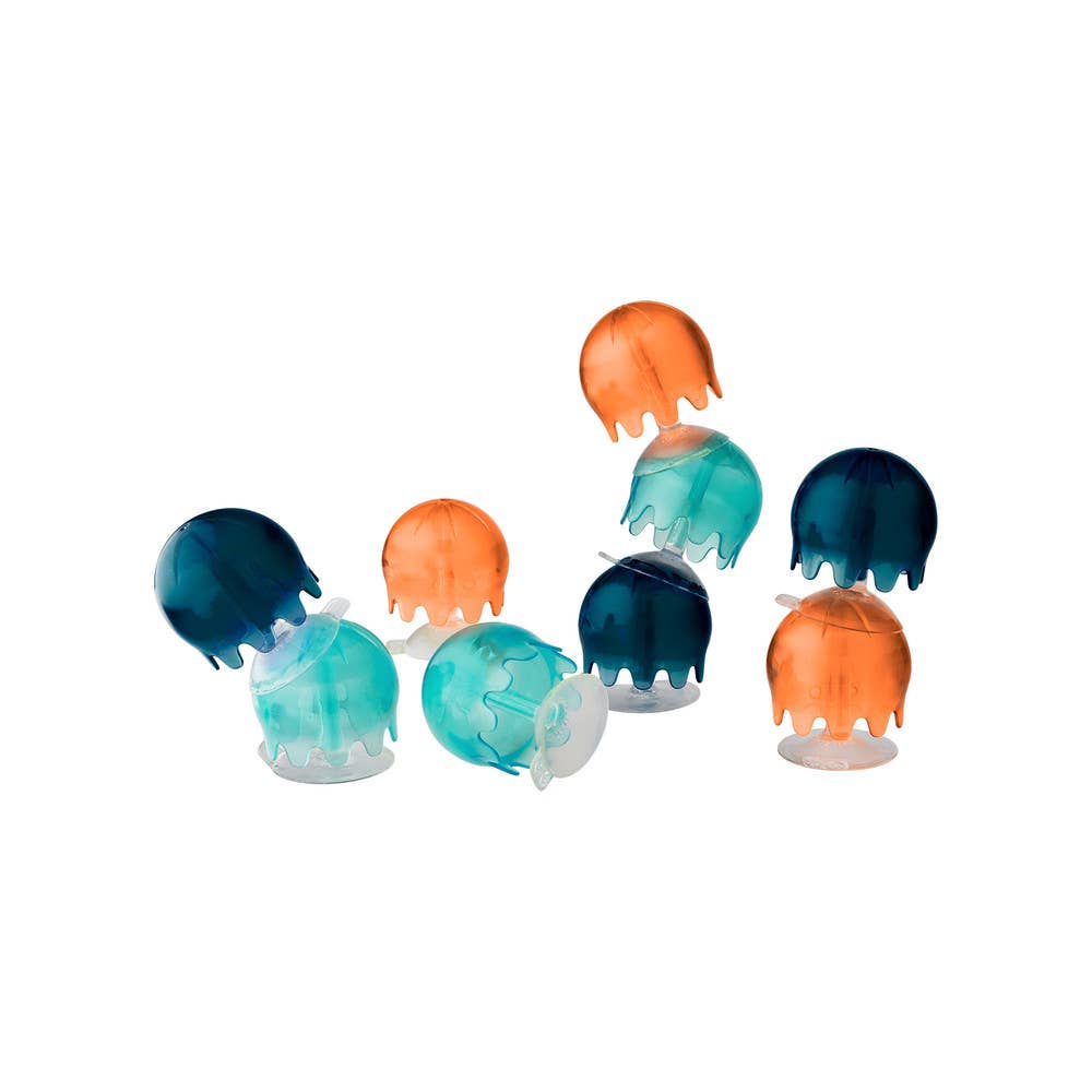 Boon Bath Jellyfish suction toy, an engaging bath toy for babies designed for sticking and stacking fun.