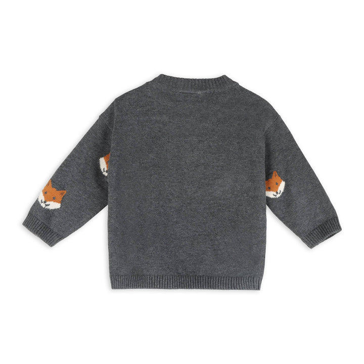Fox Jacquard Knit Baby Pullover (Organic Cotton)