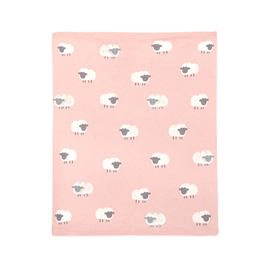 Viverano Organics Woolly Lamb 3D Organic Cotton Jacquard Knit Baby Blanket, soft baby blankets with textured lamb design