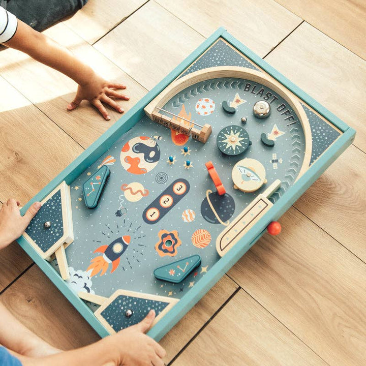Wonder and Wise Blast Off Pinball spring loaded launcher and working flippers screen free arcade game for kids