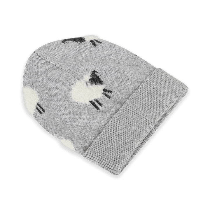 Furry Sheep Knit Round Baby Beanie (Organic Cotton)