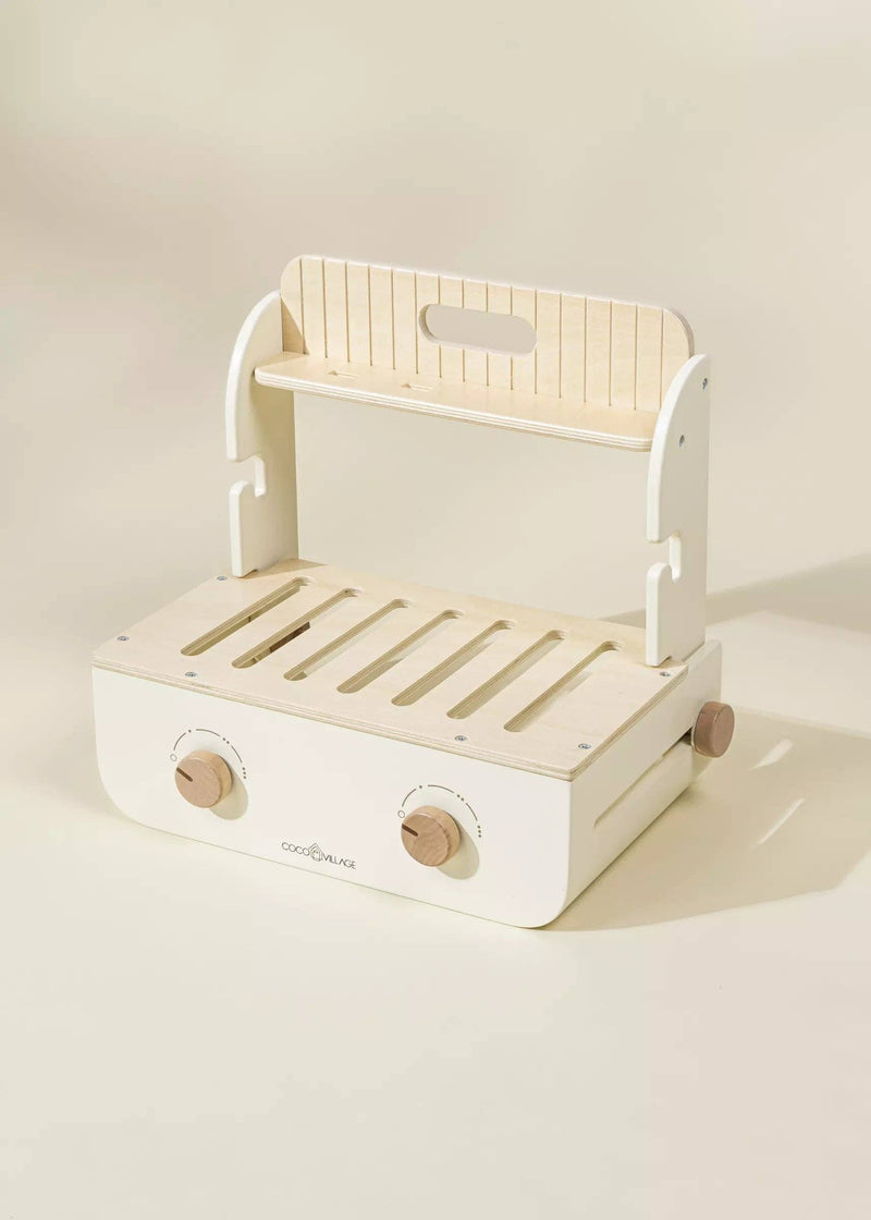 Serving up smiles, the Coco Village Wooden Barbecue Playset in Multicolor is a must-have Montessori toy.