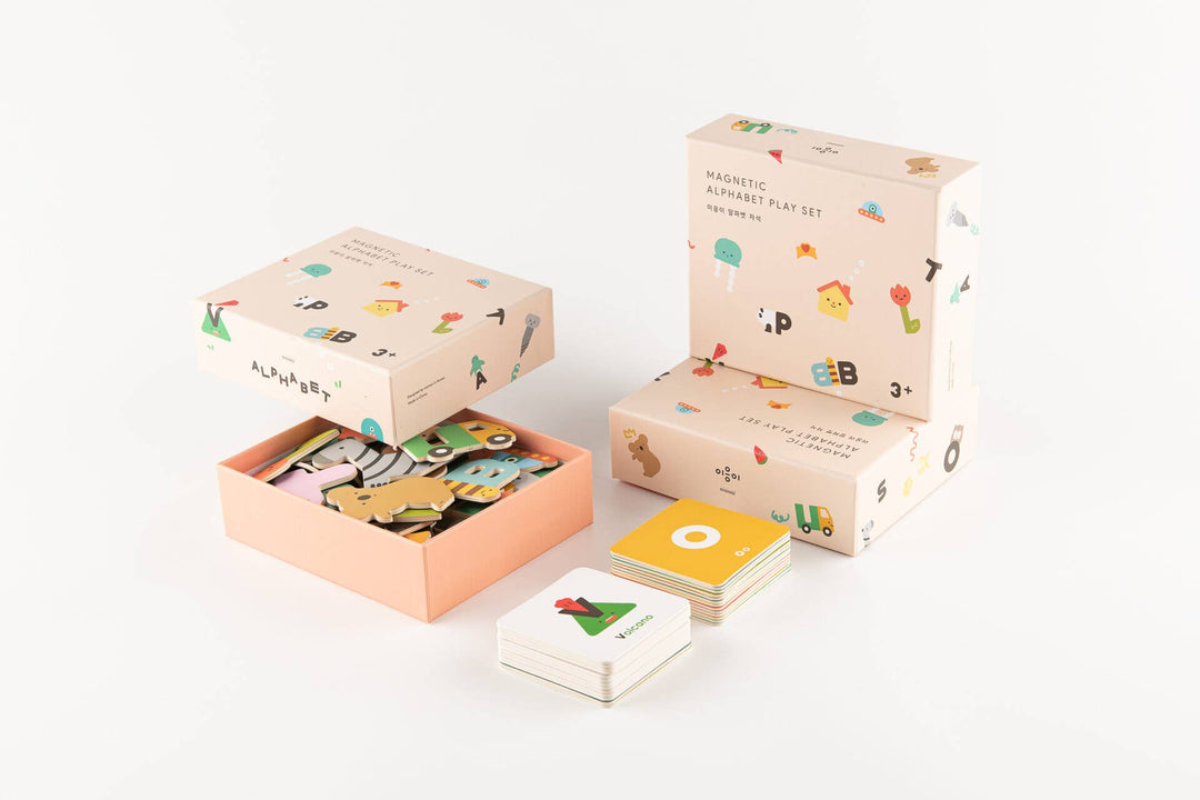 Oioiooi magnetic alphabet play set montessori learning toys with flashcards