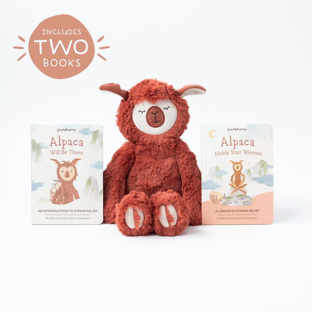 slumberkins alpaca's stress relief set with two books