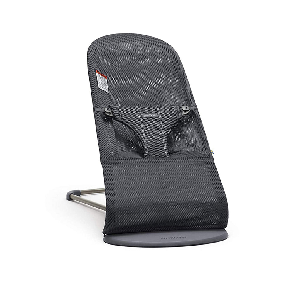 Charcoal grey mesh baby bouncer seat, baby bjorn bouncer