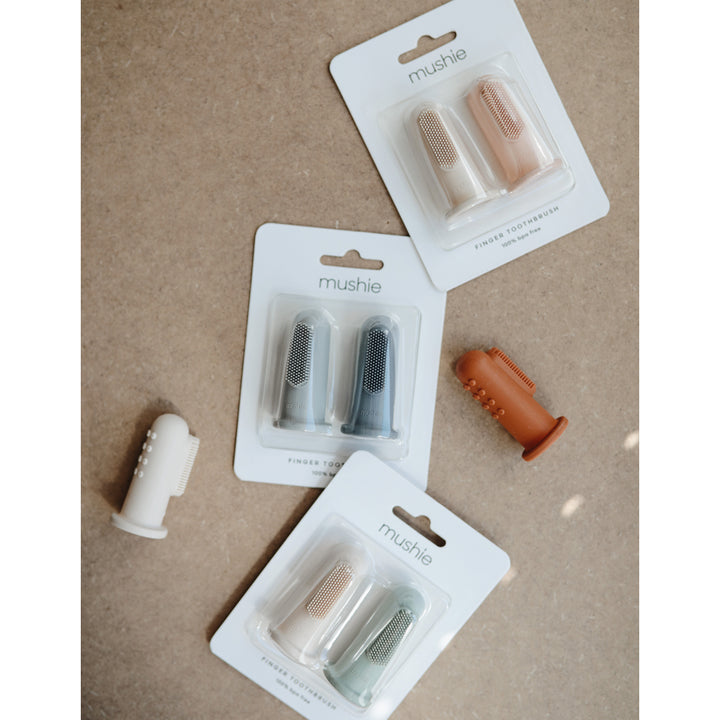 Mushie Silicone Toothbrush perfect for cleaning your babyÕs first teeth and gums