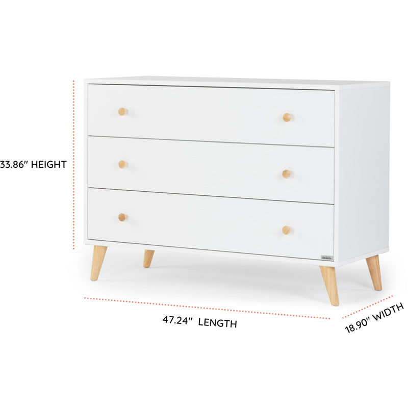 dadada nursery furniture Austin 3-drawer dresser white/natural