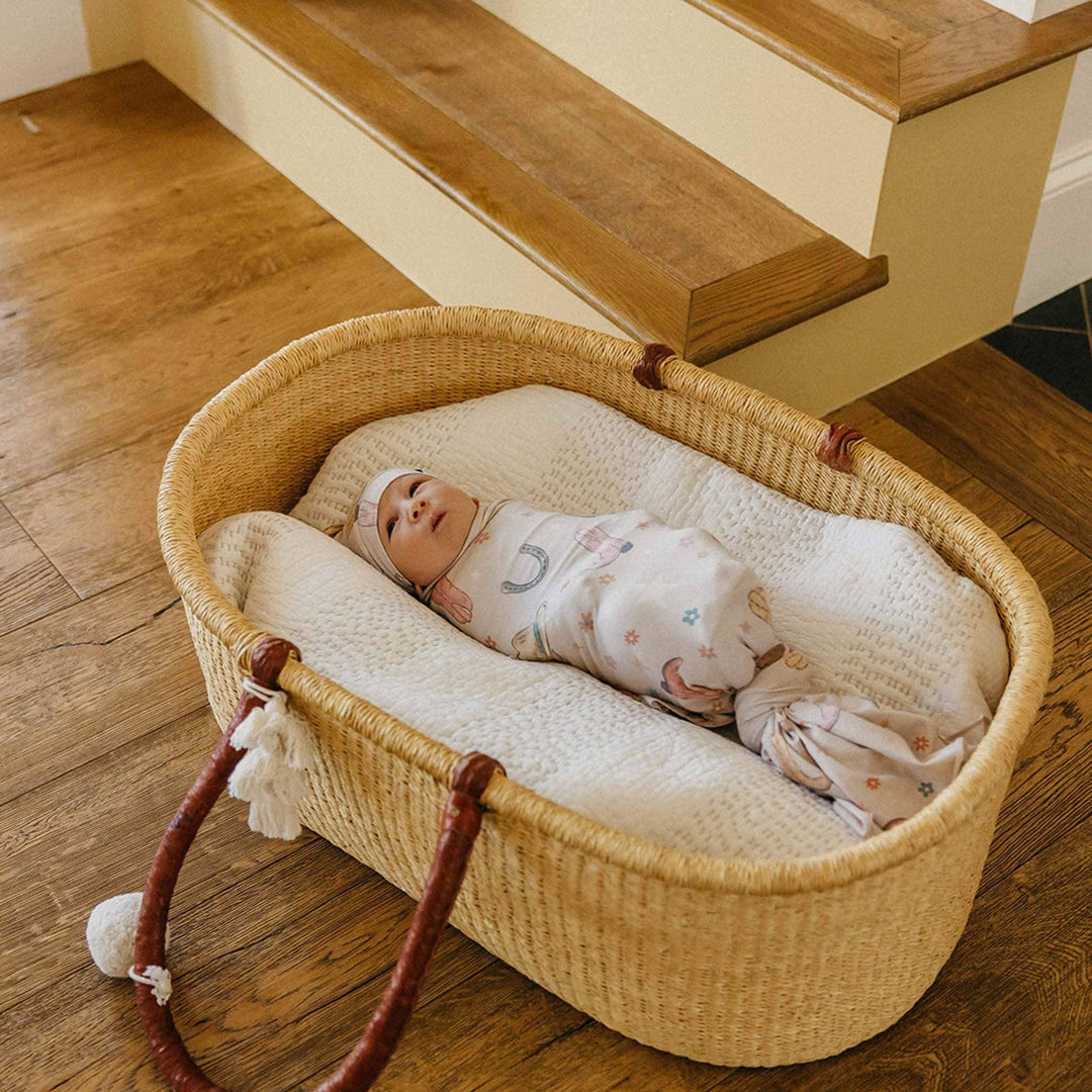 Copper Pearl Cheyenne swaddle blanket detail — lightweight breathable baby wrap