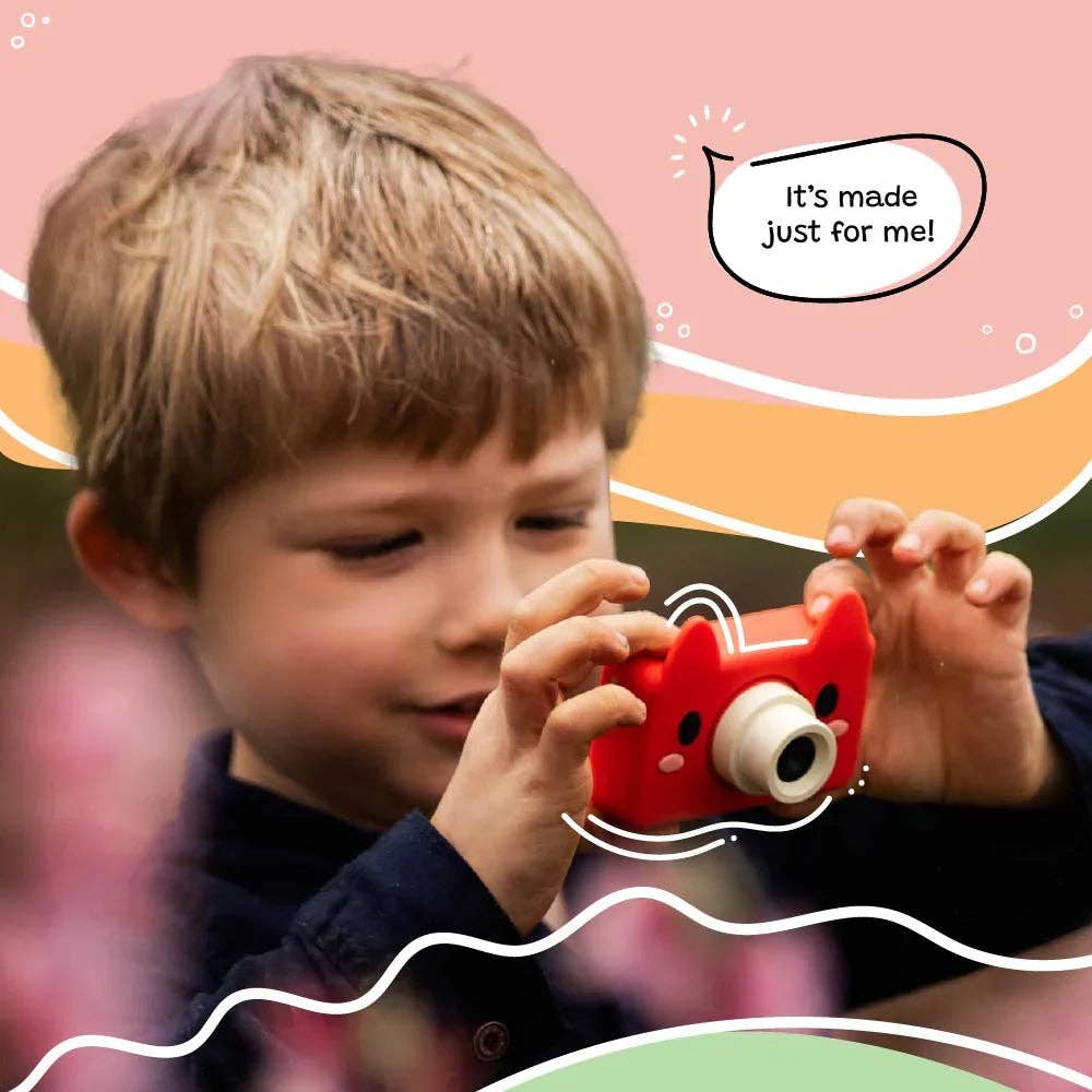 First camera for kids: kiimento Fox Digital Camera, rechargeable USB-C kids camera