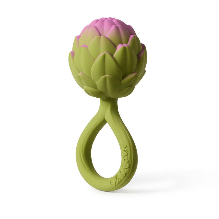 Oli & Carol Artichoke shaped infant teether and rattle toy