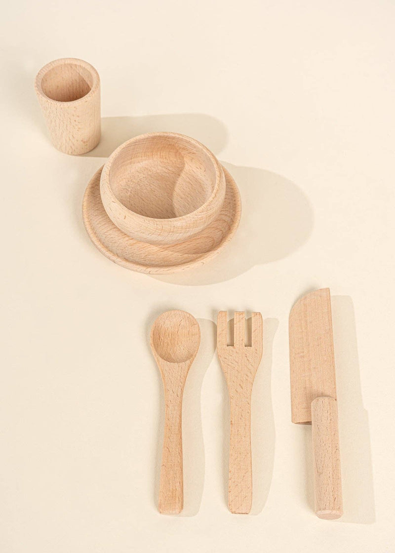 coco village wooden utensils play set 