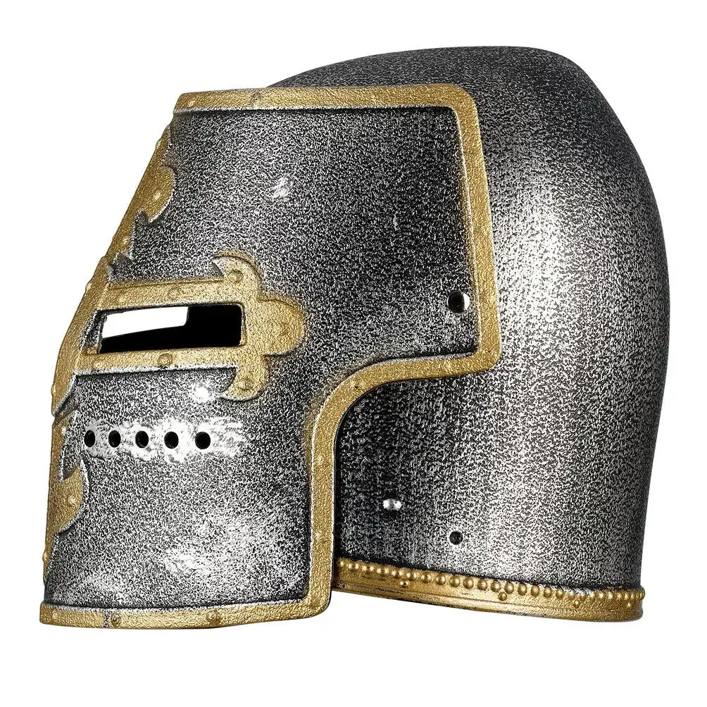 Souza Roland Knight Helmet, Medieval-style with gold accents