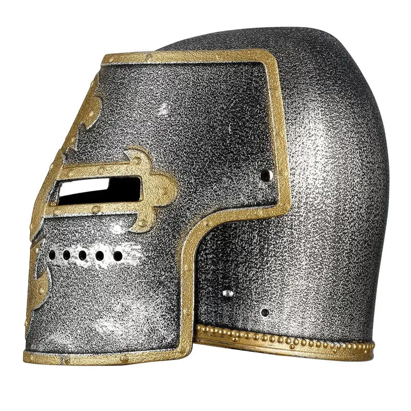 Souza Roland Knight Helmet, Medieval-style with gold accents