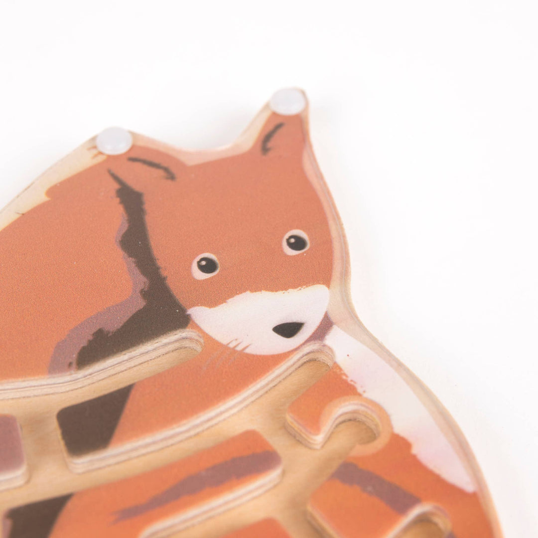 Painted fox features stand out on this Egmont Mini Magnetic Color Maze animal design