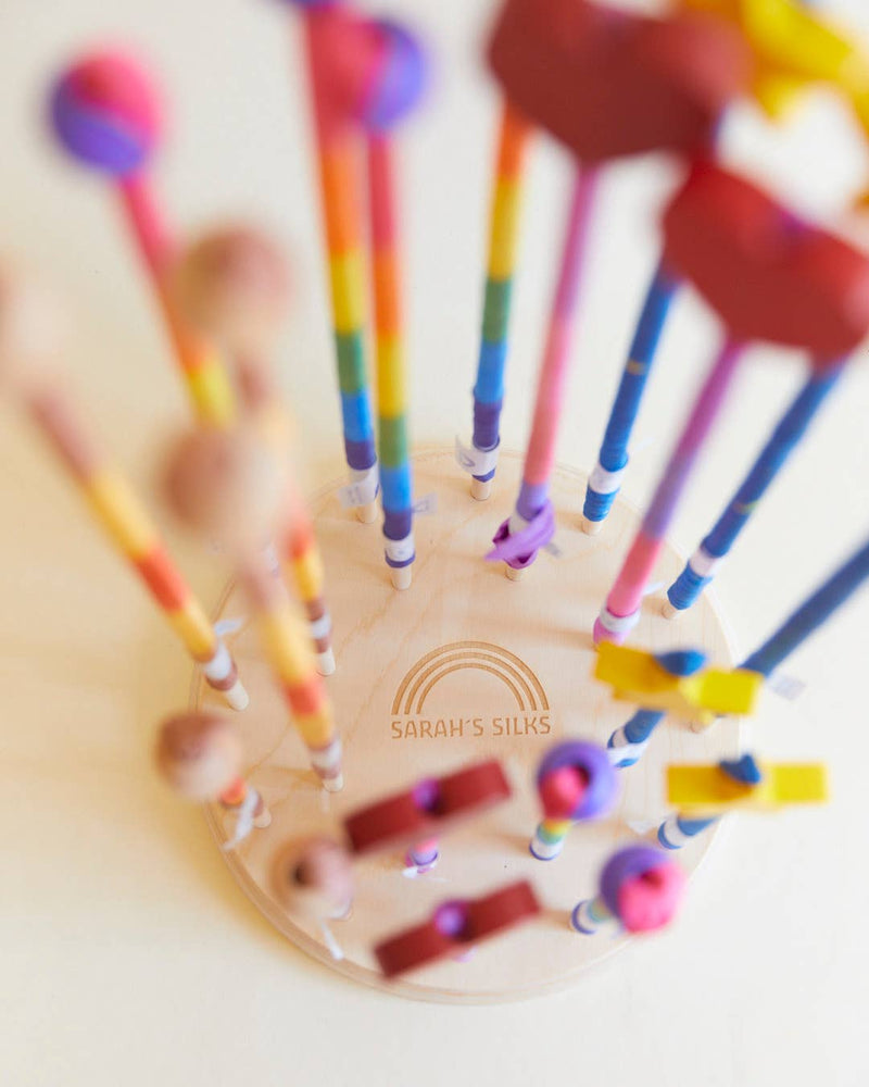 sarahs silks streamer toys for kids in rainbow pink and blue 