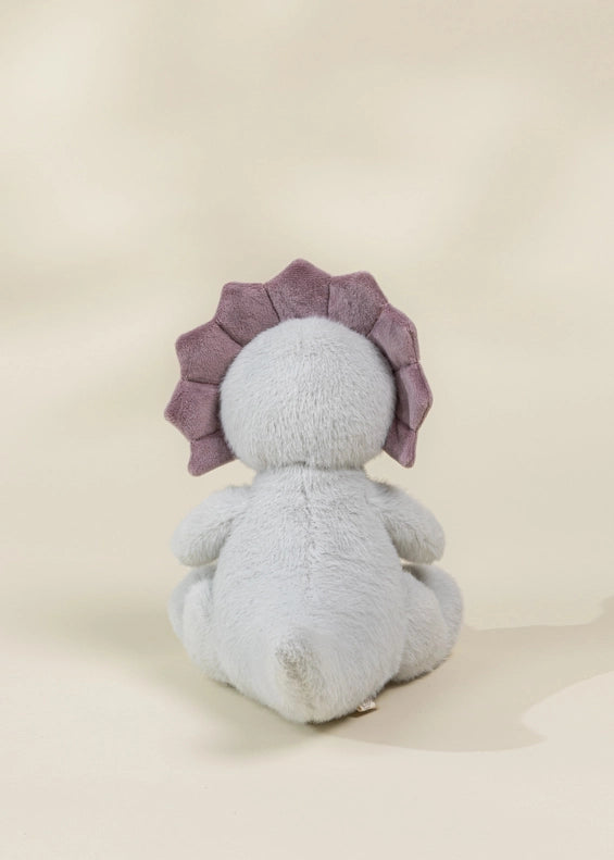 Soft and cuddly Coco Village Dino Plush Toy Grey Triceratop, lovable stuff animals kids enjoy every day