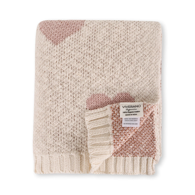 Beautifully designed in Loving Hearts, the Viverano Organics Organic Cotton Jacquard Knit Baby Blanket is among the best baby blankets for gifting.