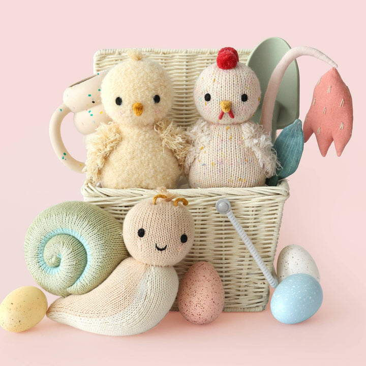 Hand-knit baby chick plush toy Buttercup — Cuddle + Kind fair trade stuffed animal for newborns and kids