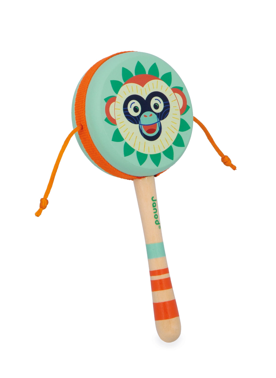 Wooden Janod Musical Forest Hand Drums with forest-themed design, toddler musical toys for early rhythm play