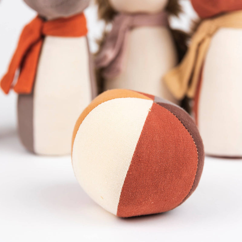 close-up of ball from the egmont toys forest bowling game set