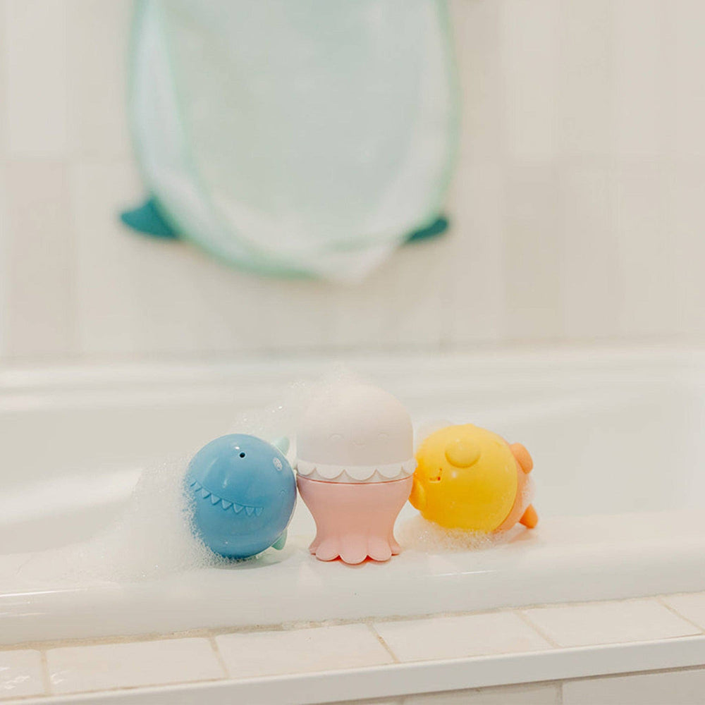 Plush bath toys with bath accessories, Copper Pearl bath toy set for fun and learning