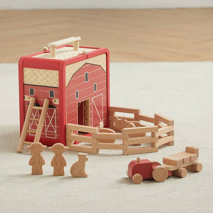 Take with Me Farm by Wonder & Wise – travel toy for kids with carryalong barn and farm animals