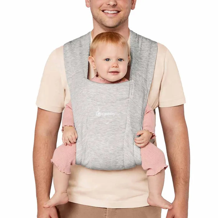 Soft Grey adds timeless appeal to the Ergobaby Embrace Newborn Carrier, making it a best baby carrier for newborn support.
