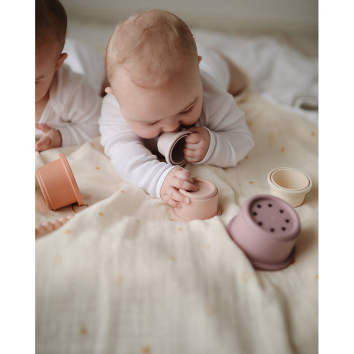 Mushie Cups Stacking Cup Toy Toys for Kids Stacking cups from Mushie that teach toddlers about sizes and colors