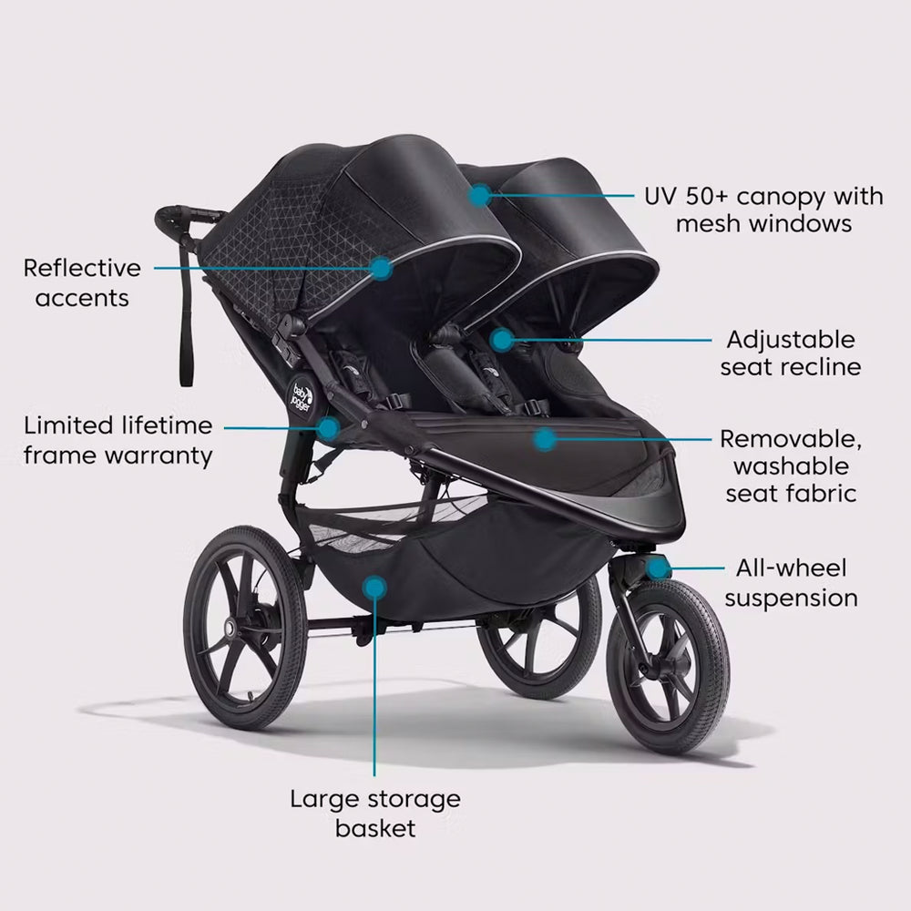 Baby Jogger Summit X3 Double Jogging Stroller with easy, one-hand fold system