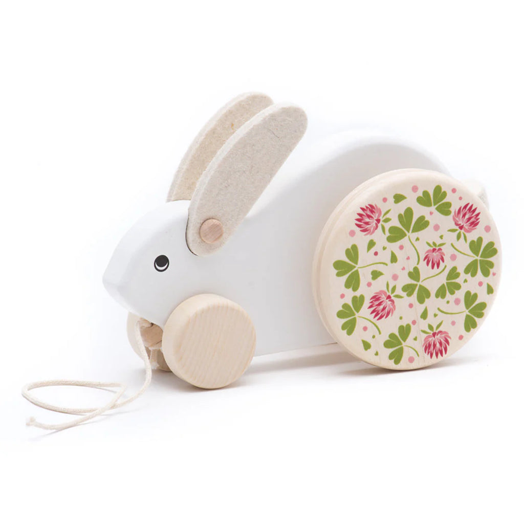 BAJO Wood Toys Rabbit Pull Toy in White
