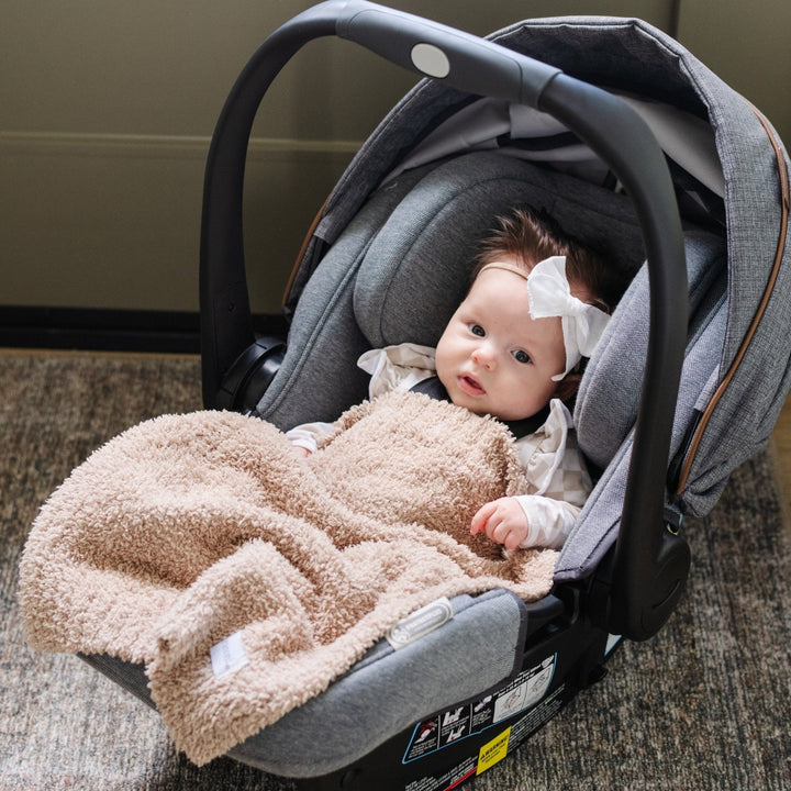 SaranoniÕs BAMBONI¨ Mini Blanket in Taupe offers soothing texture, a perfect baby boy blanket for year-round use.