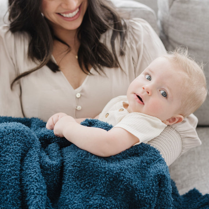Soft and soothing, the Saranoni Bamboni¨ Receiving Blanket in Nautical Blue is perfect for baby receiving blankets.
