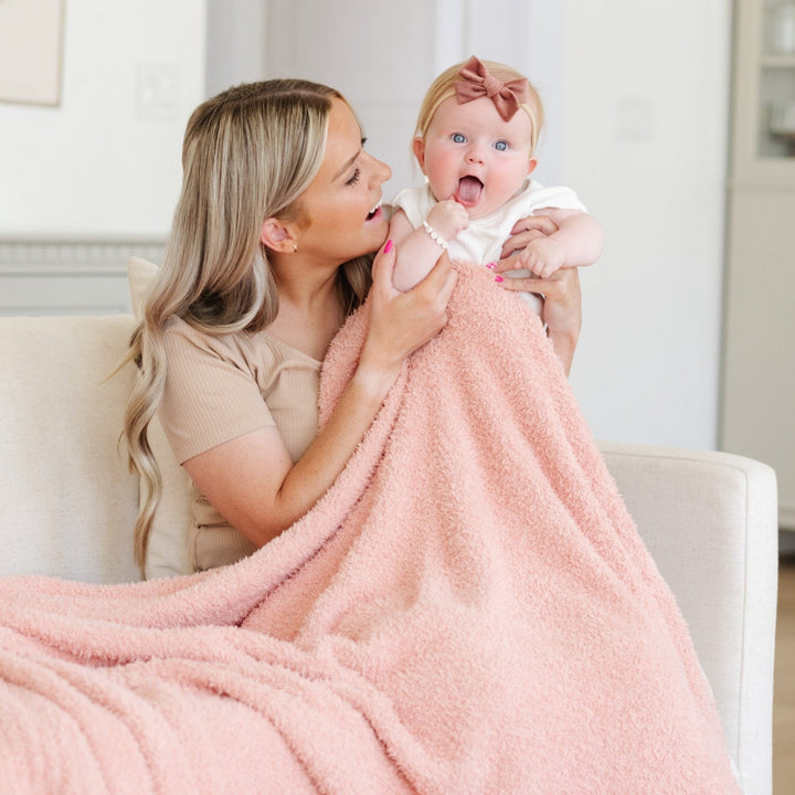 Cozy Peach Saranoni BAMBONI¨ Toddler Blanket, a favorite in best baby blankets.