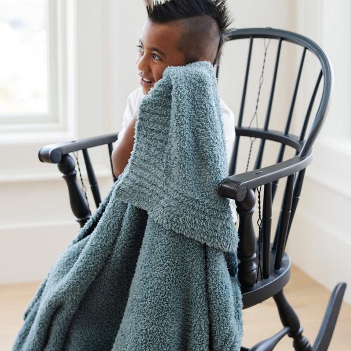 Soft Spruce BAMBONI¨ Toddler Blanket by Saranoni, a favorite for best blankets for toddlers.
