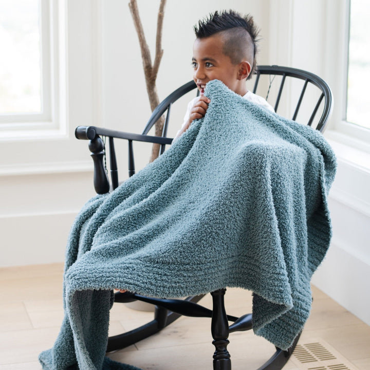 Saranoni BAMBONI¨ Toddler Blanket in Spruce, plush and soft, perfect among best toddler blankets.