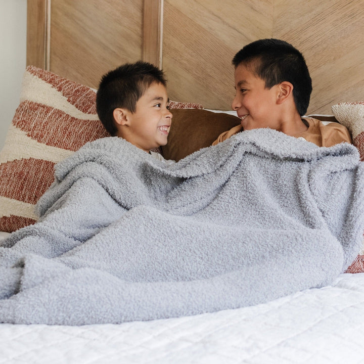 Cozy Gray Saranoni BAMBONI¨ Toddler Blanket, a favorite among best blankets for toddlers.