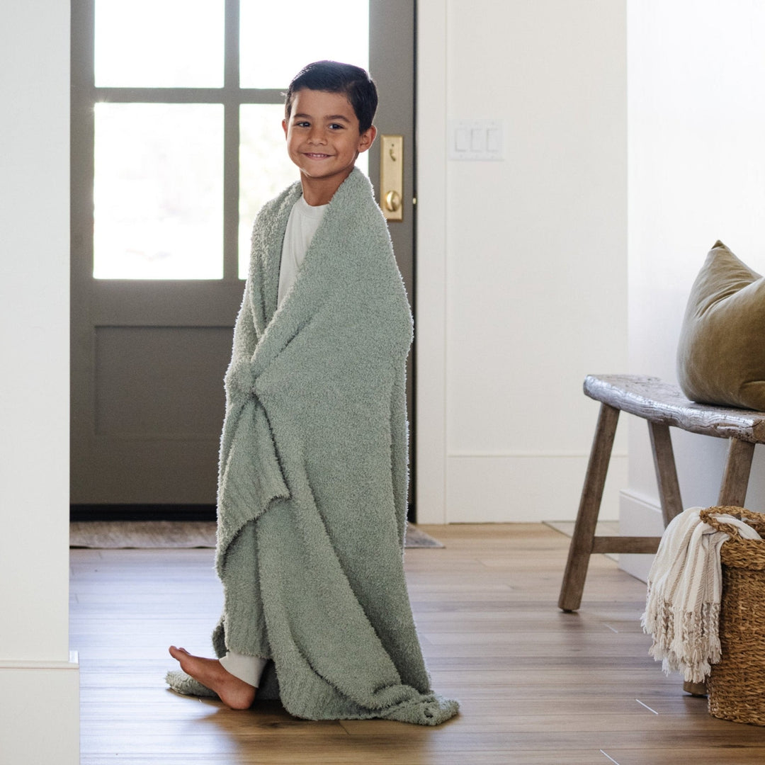 Saranoni BAMBONI¨ Toddler Blanket in Sage, plush and gentle, a must-have toddler blanket.