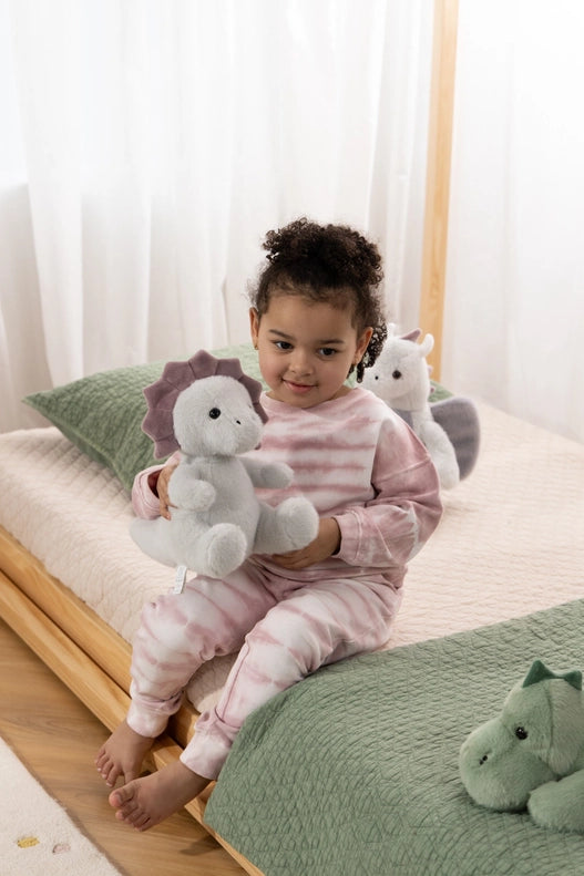 Huggable Coco Village Dino Plush Toy Grey Triceratop, soft plush toys that make the best companion for children