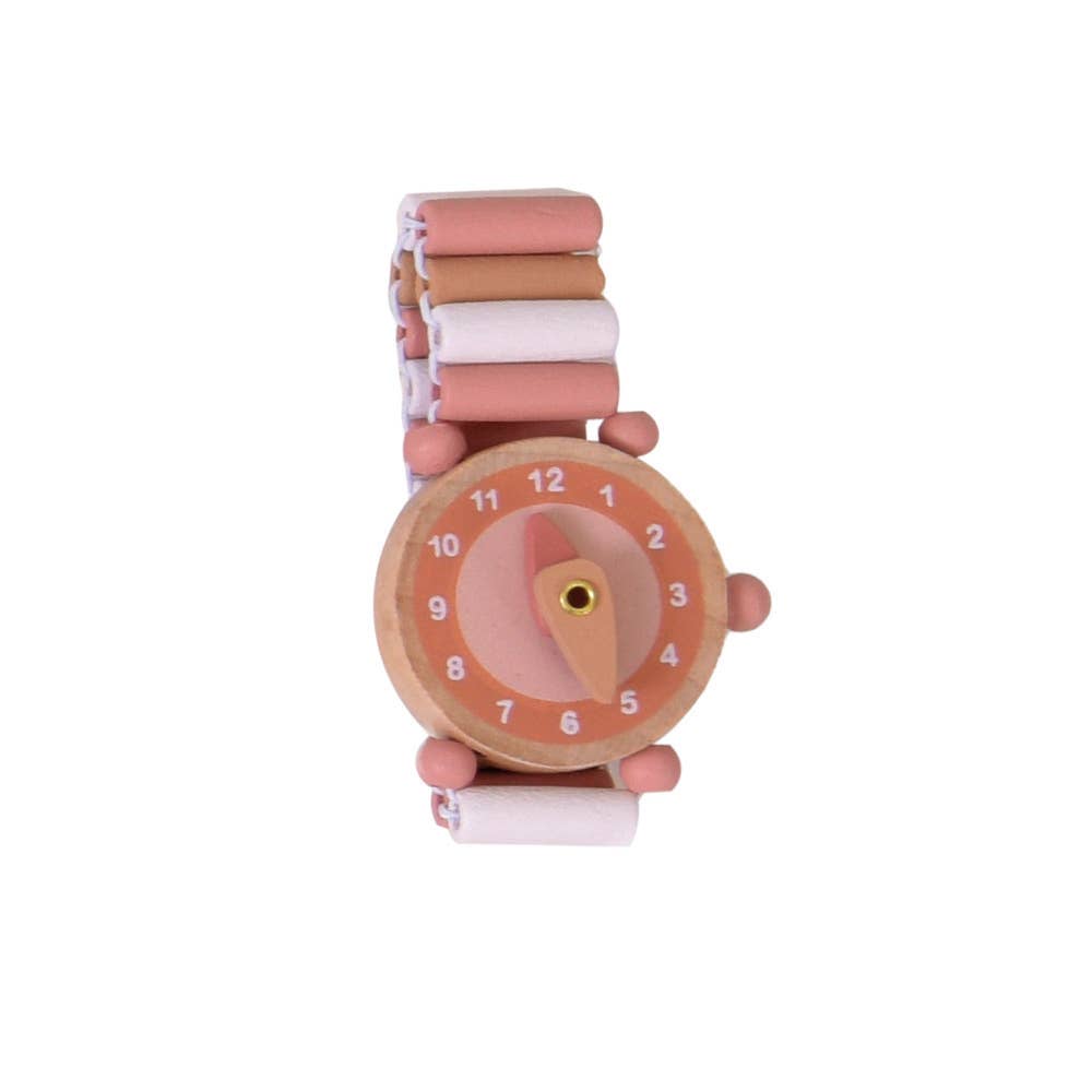 egmont girls wooden watch pink montessori interactive toy