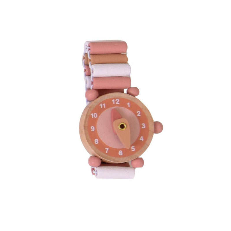 egmont girls wooden watch pink montessori interactive toy