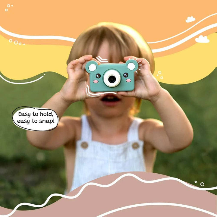 Bear Digital Camera by kiimento, pocket-sized kids camera with 20+ filters and frames