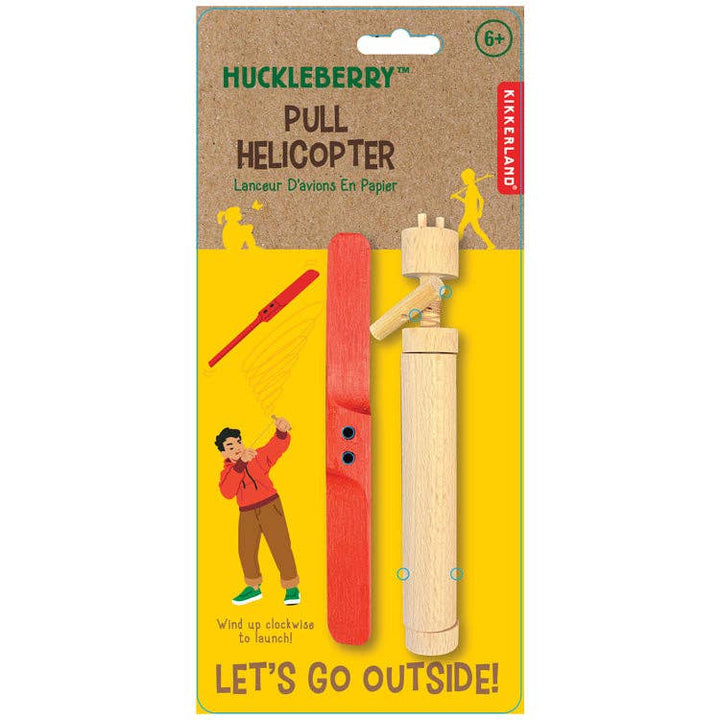 Huckleberry Pull Helicopter children's outdoor toy in package