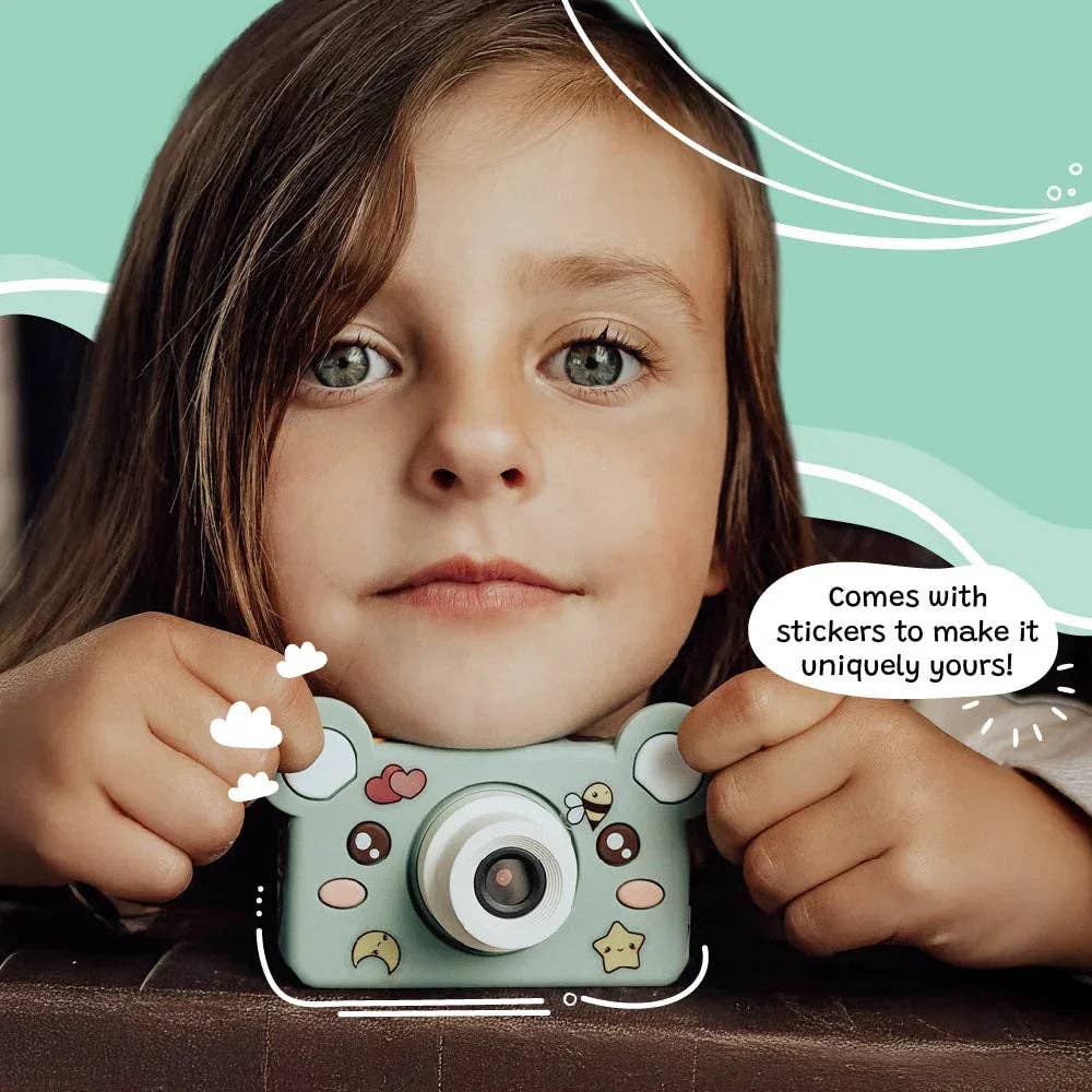 First camera for kids: kiimento Bear Digital Camera, USB-C rechargeable kids camera