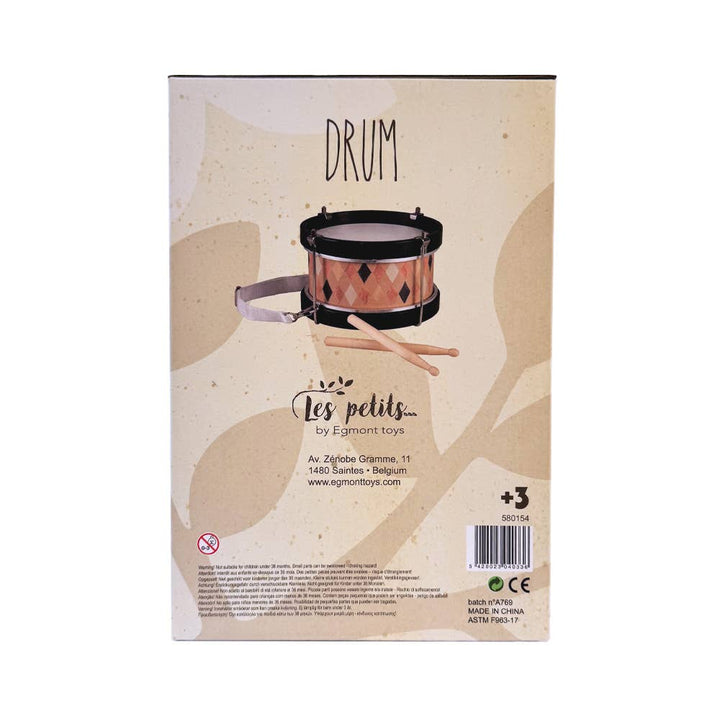 Kids percussion toy from Egmont Toys, Drum Terra with painted harlequin diamonds