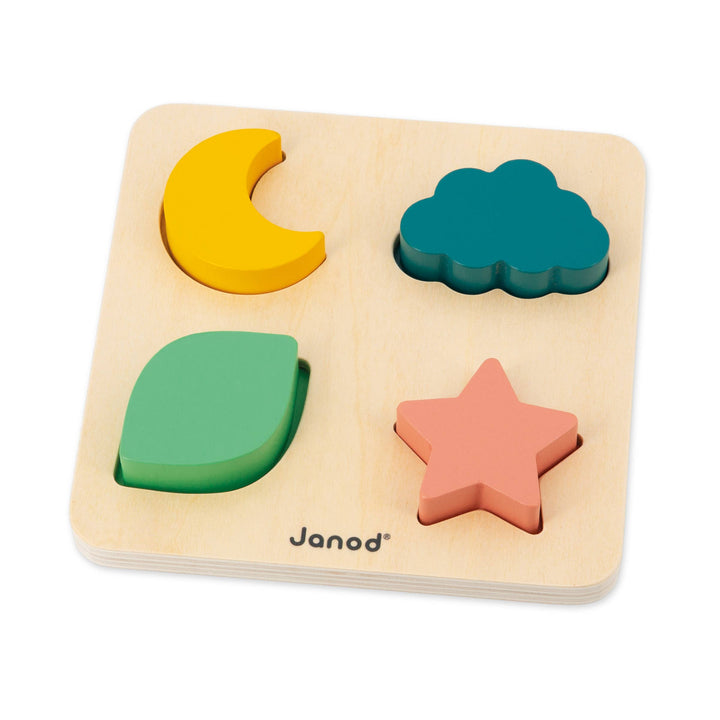 Four piece wooden shape puzzle Janod 18 months