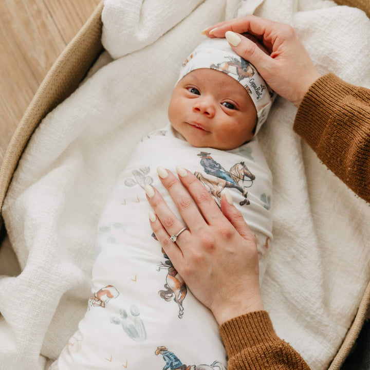 Baby shower gift idea: Copper Pearl Boone oversized knit swaddle blanket